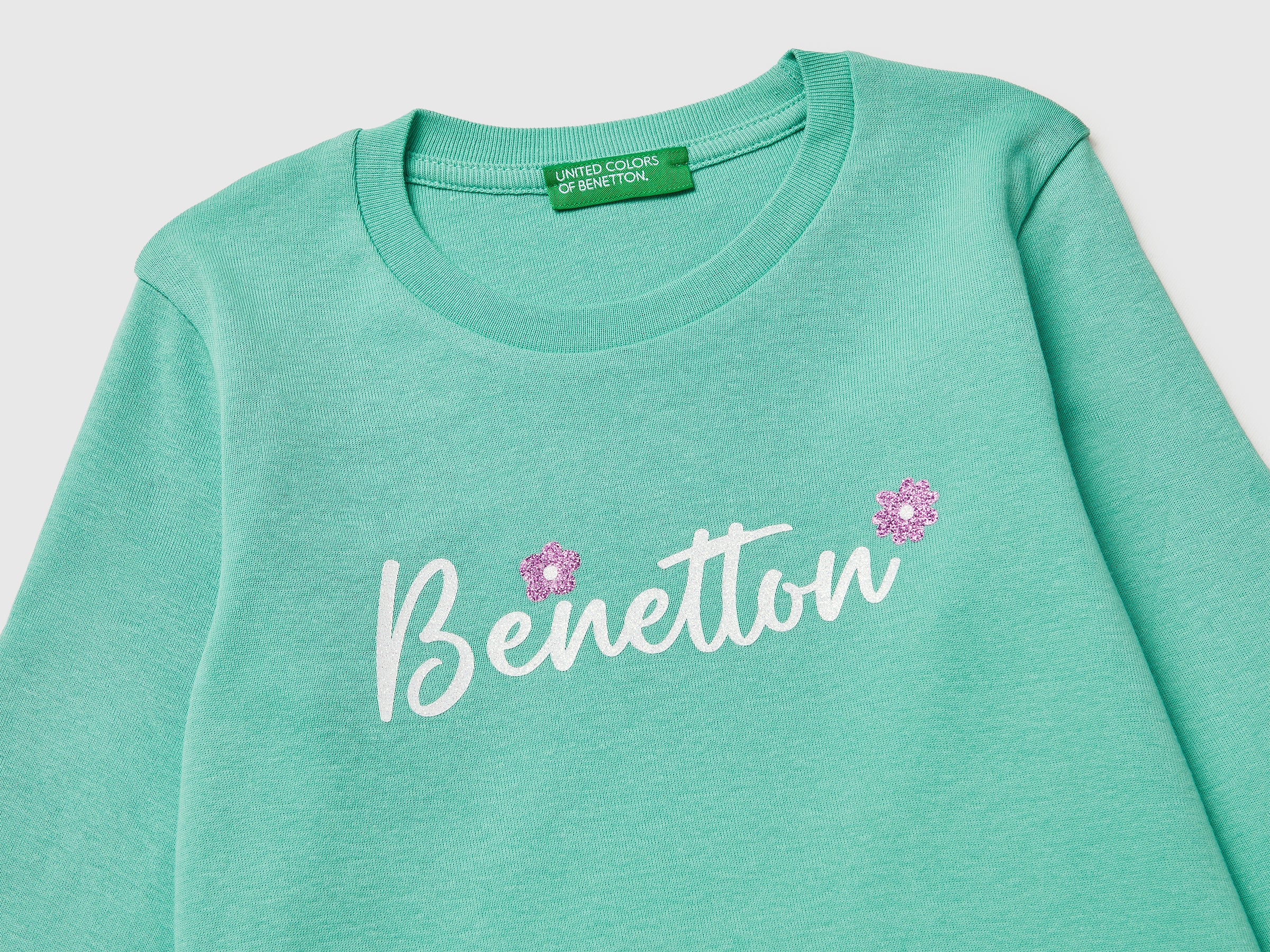 T-shirt com logótipo glitter em algodão orgânico - ucb_image_DS1