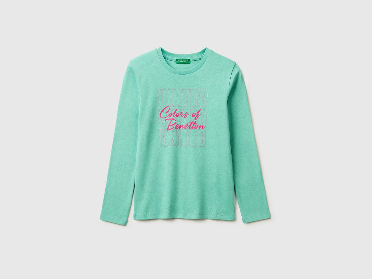 T-shirt com logótipo glitter em algodão orgânico - ucb_image_FS
