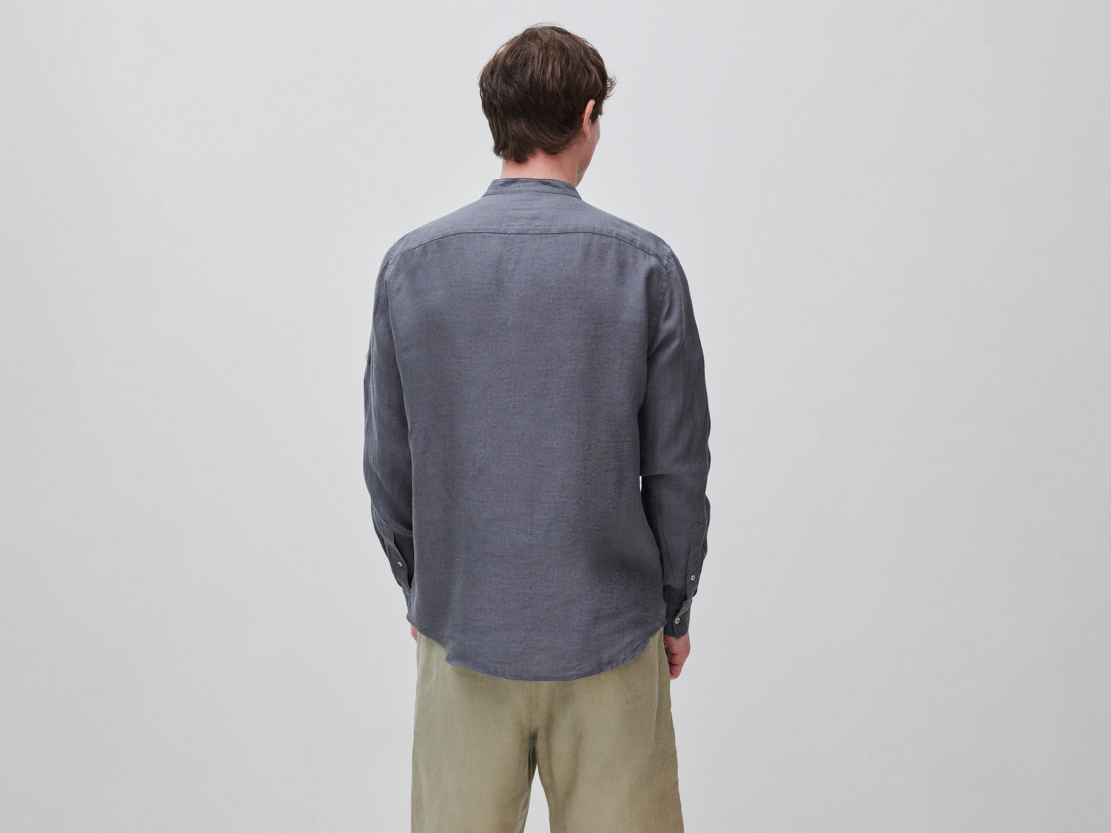 Camisa em linho puro gola coreana - ucb_image_B