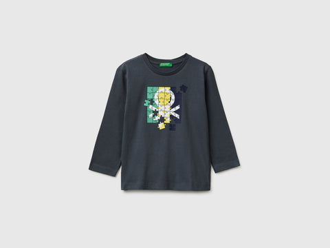 T-shirt com estampa logótipo em algodão orgânico - ucb_image_FS