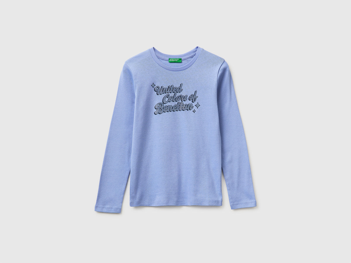 T-shirt com logótipo glitter em algodão orgânico - ucb_image_FS
