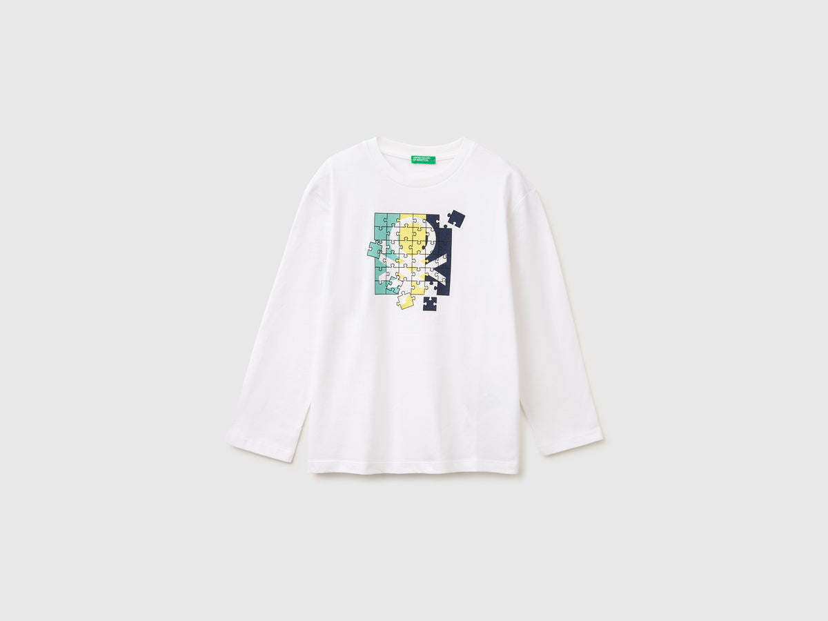 T-shirt com estampa logótipo em algodão orgânico - ucb_image_FS