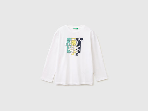 T-shirt com estampa logótipo em algodão orgânico - ucb_image_FS