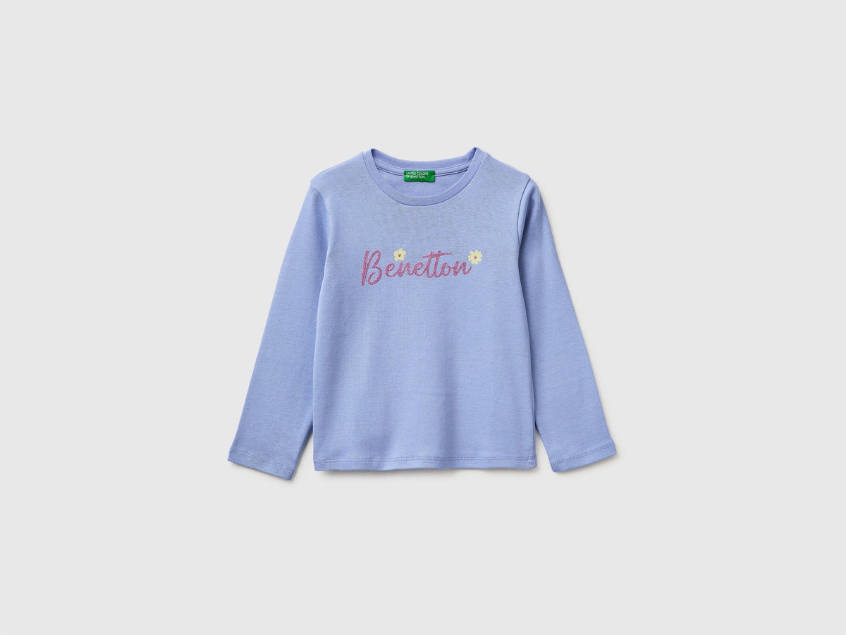T-shirt com logótipo glitter em algodão orgânico - ucb_image_FS