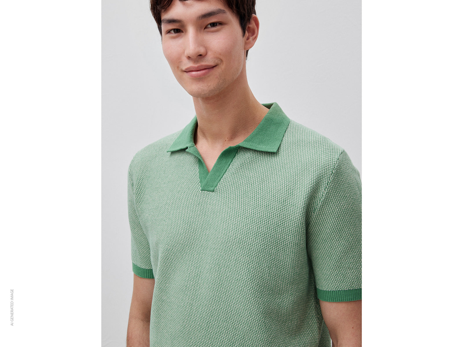 Textured knit polo shirt