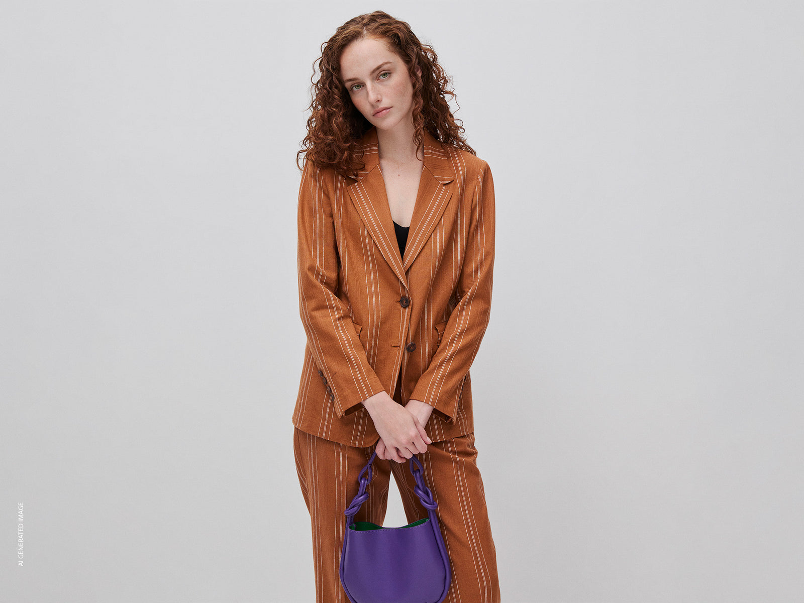 Striped linen blend blazer