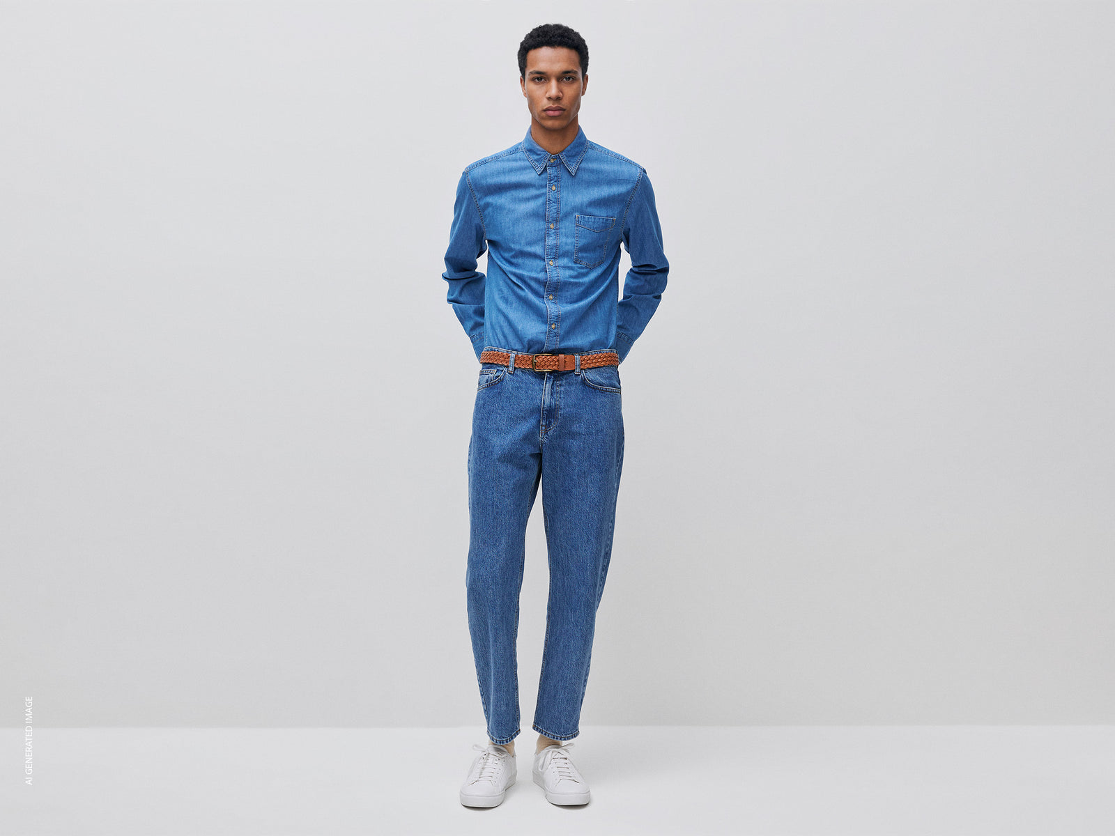 Relaxed fit bleach jeans