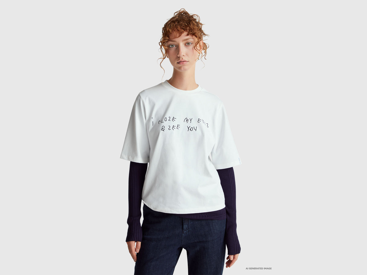 T-shirt bianca con stampa Coco Capitán - ucb_image_F