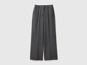 Wide-leg trousers in stretch viscose blend