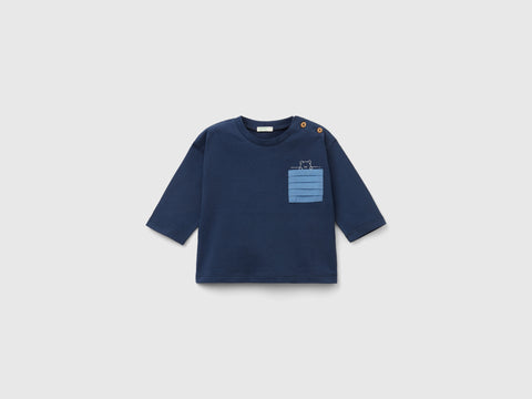T-shirt com bolso pequeno plissado - ucb_image_FS