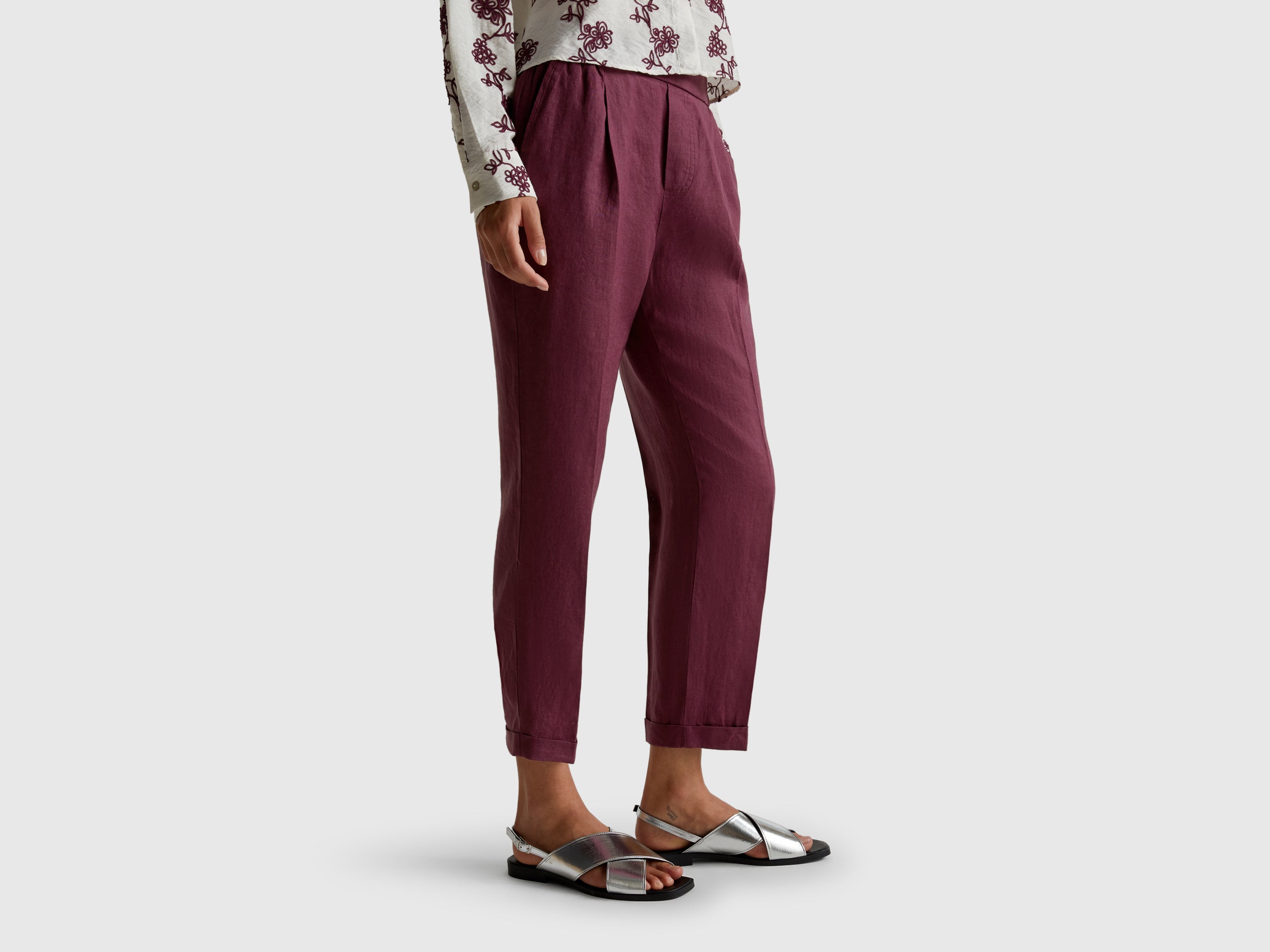 Calças regular fit em linho puro - ucb_image_F