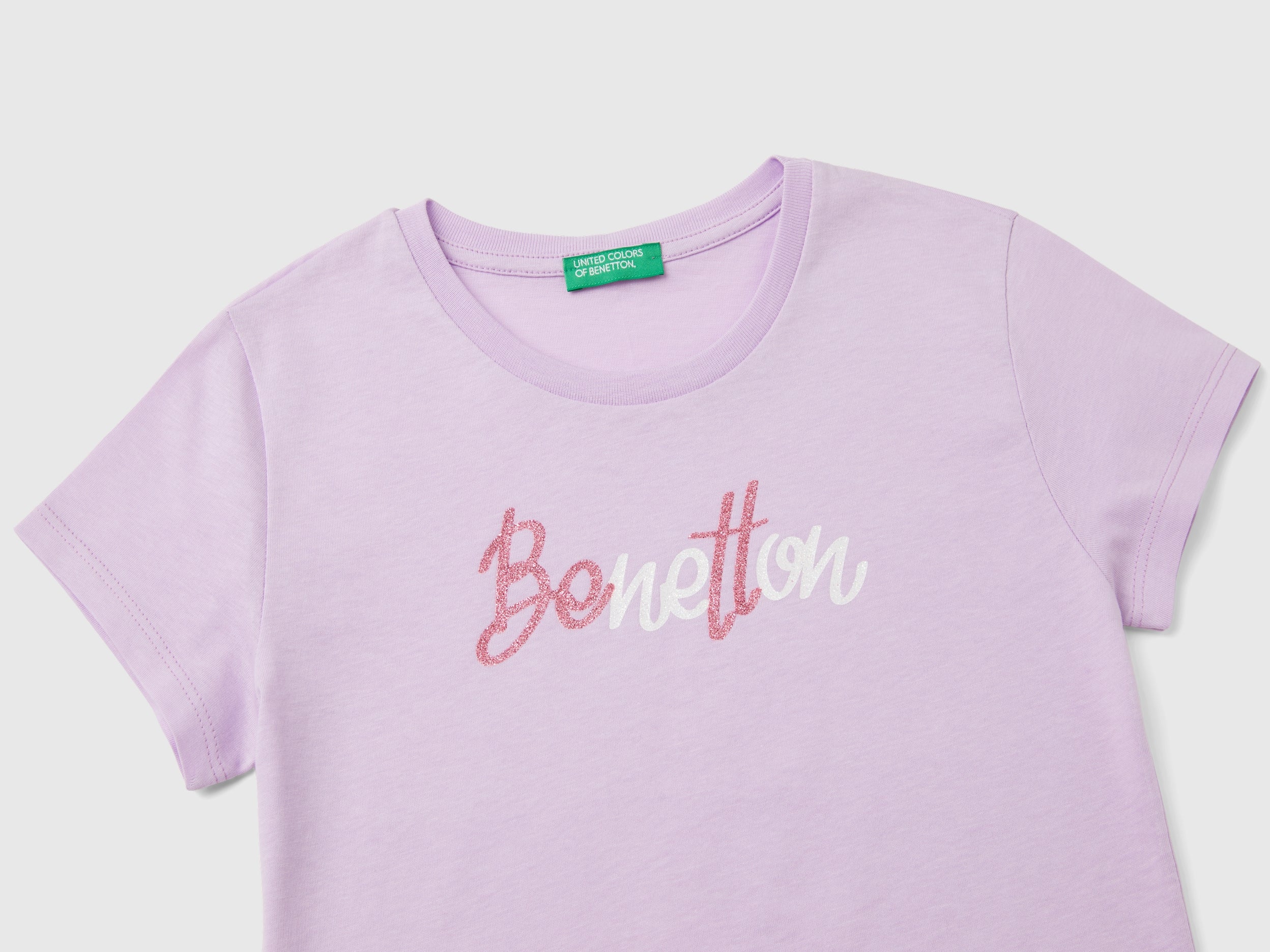 T-shirt com logótipo glitter em algodão orgânico - ucb_image_DS1