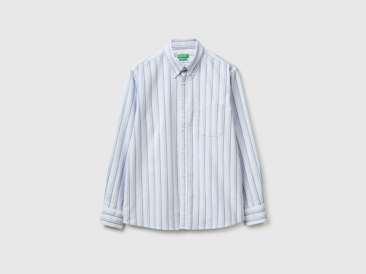Camisa azul-claro às riscas button down - ucb_image_FS