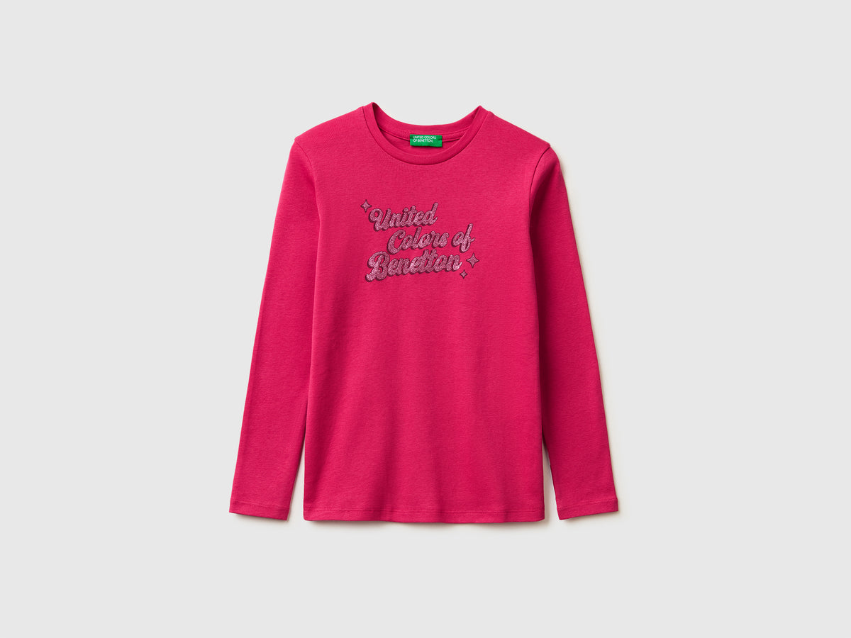 T-shirt com logótipo glitter em algodão orgânico - ucb_image_FS