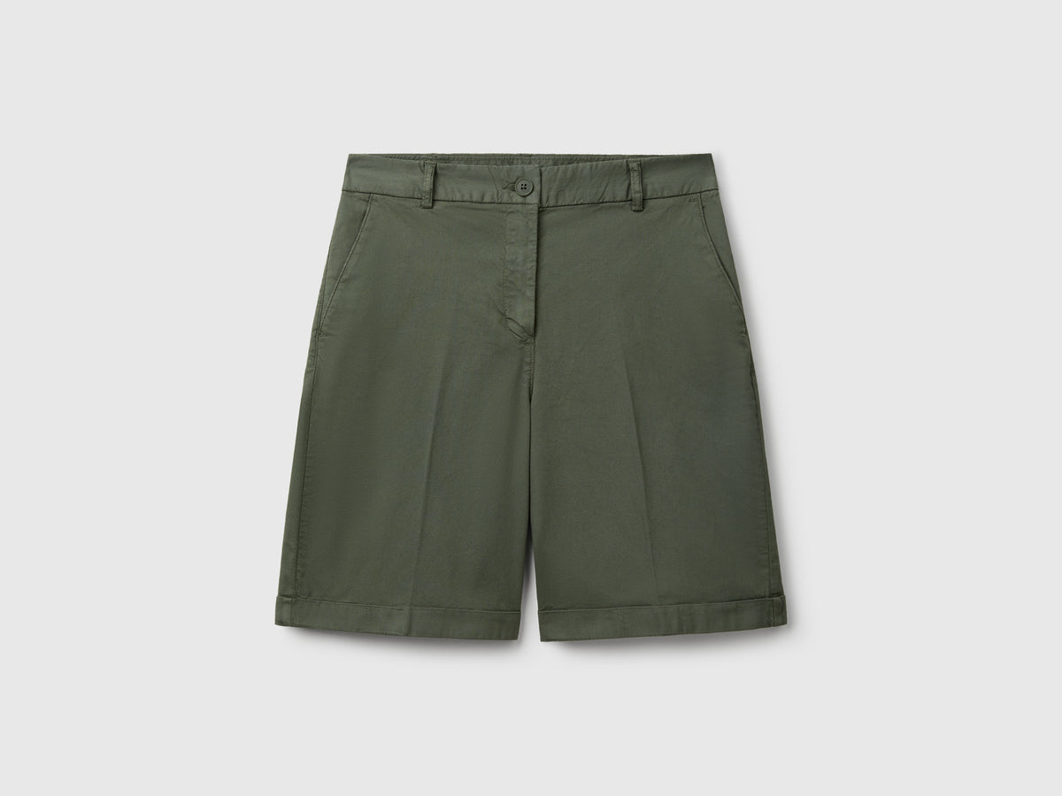 Bermudas with cuff in stretch cotton - ucb_image_FS