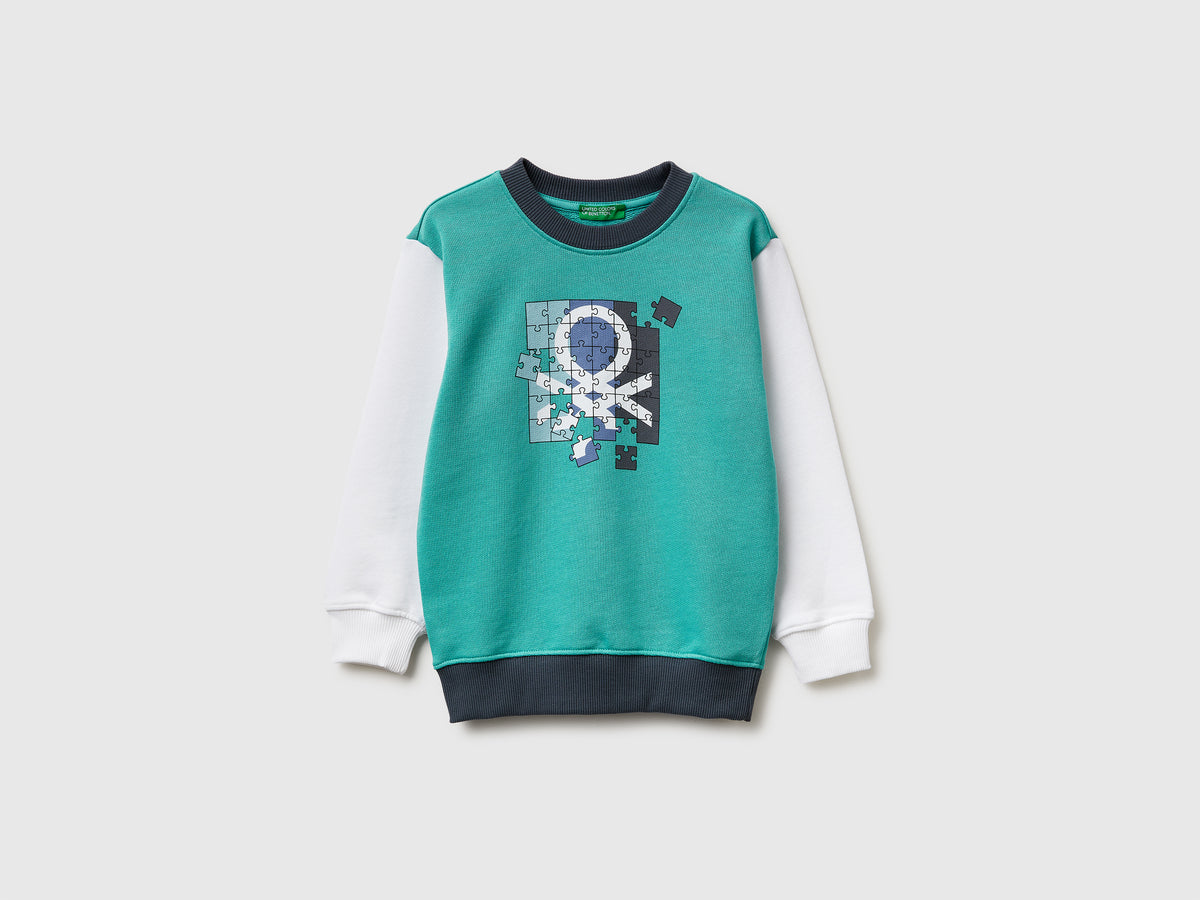Organic cotton sweatshirt with logo print - ucb_image_FS