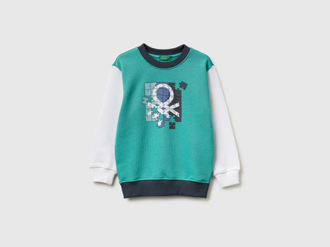 Organic cotton sweatshirt with logo print - ucb_image_FS