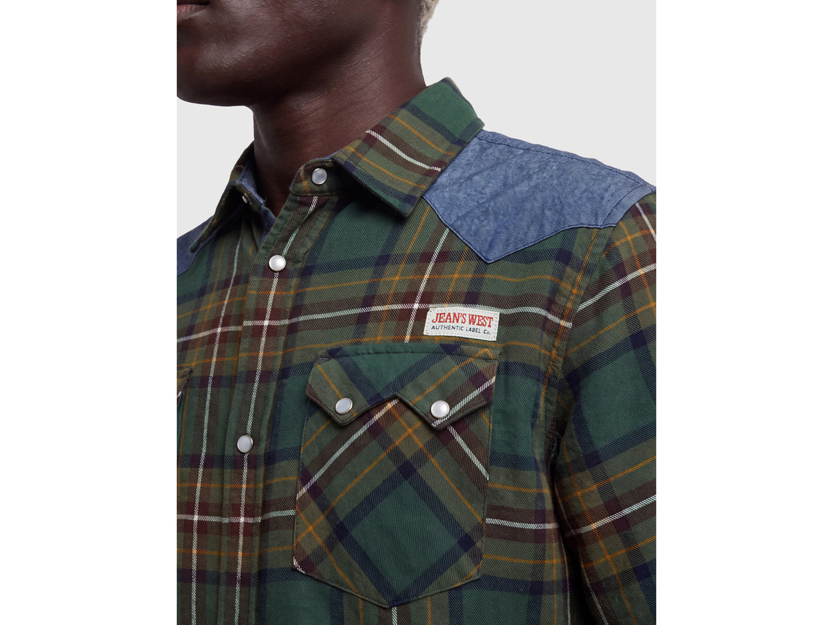 Camisa western em flanela aos quadrados - ucb_image_FY