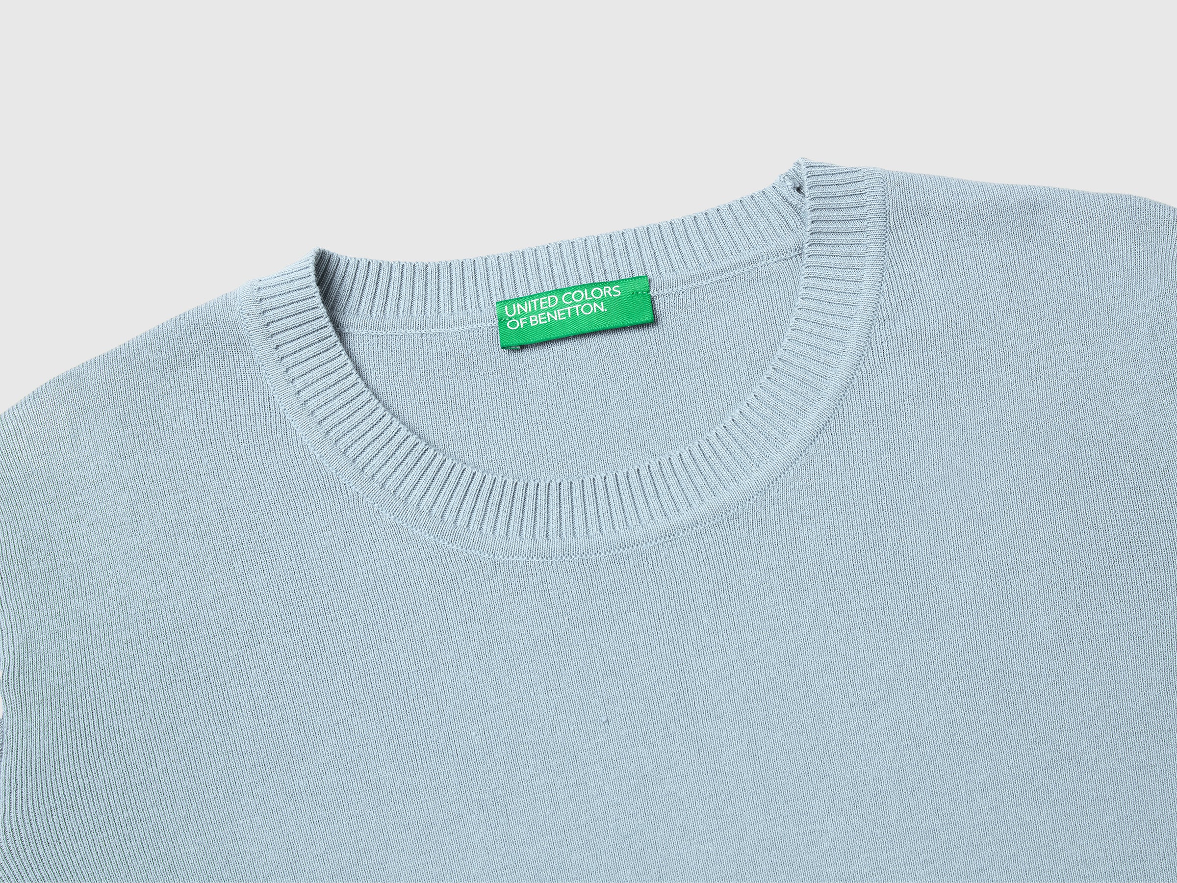 Light blue sweater in tricot cotton - ucb_image_DS1
