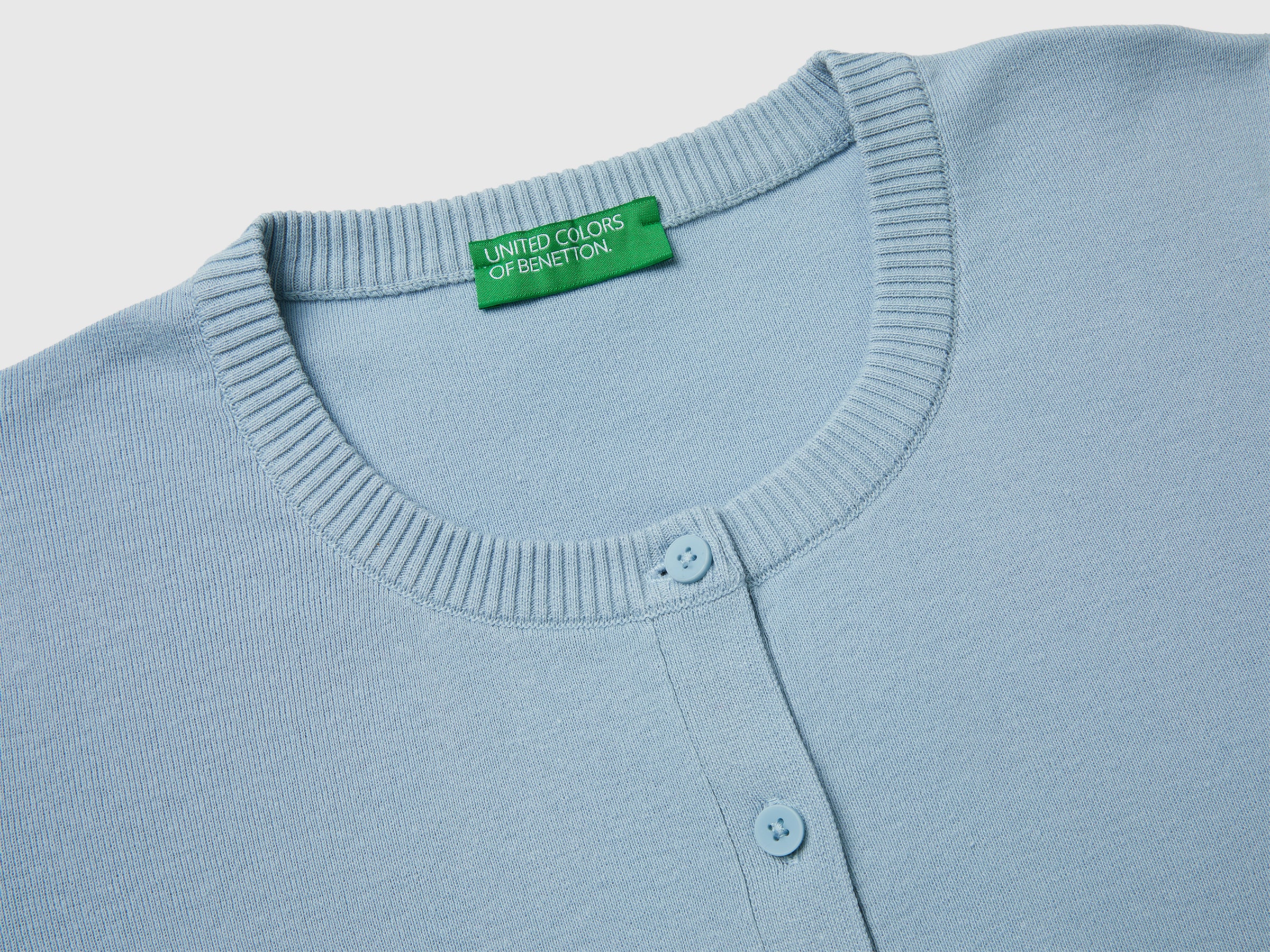 Light blue cardigan in tricot cotton - ucb_image_DS1