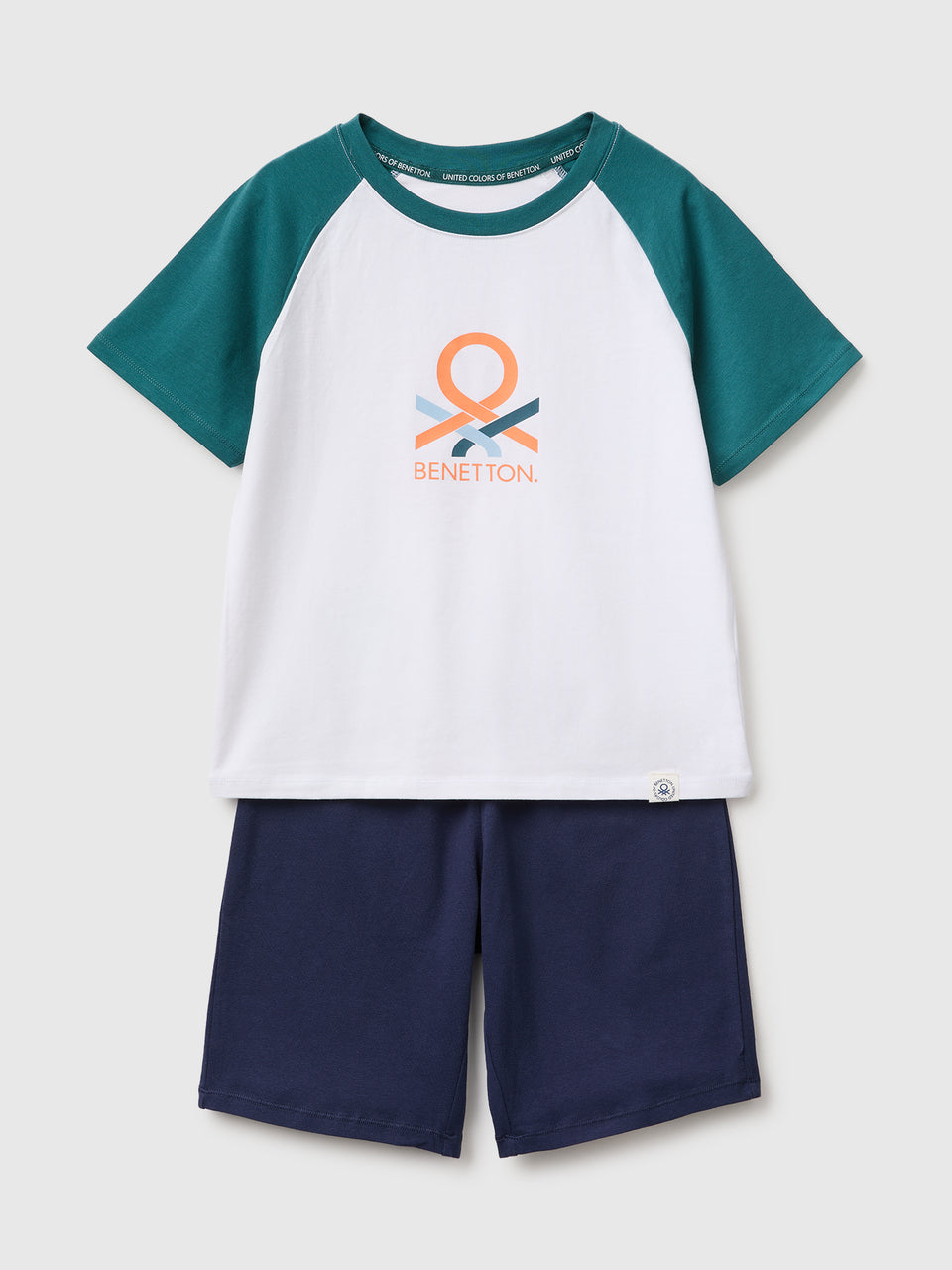 Pijama curto em algodão estampa logótipo - ucb_image_FS