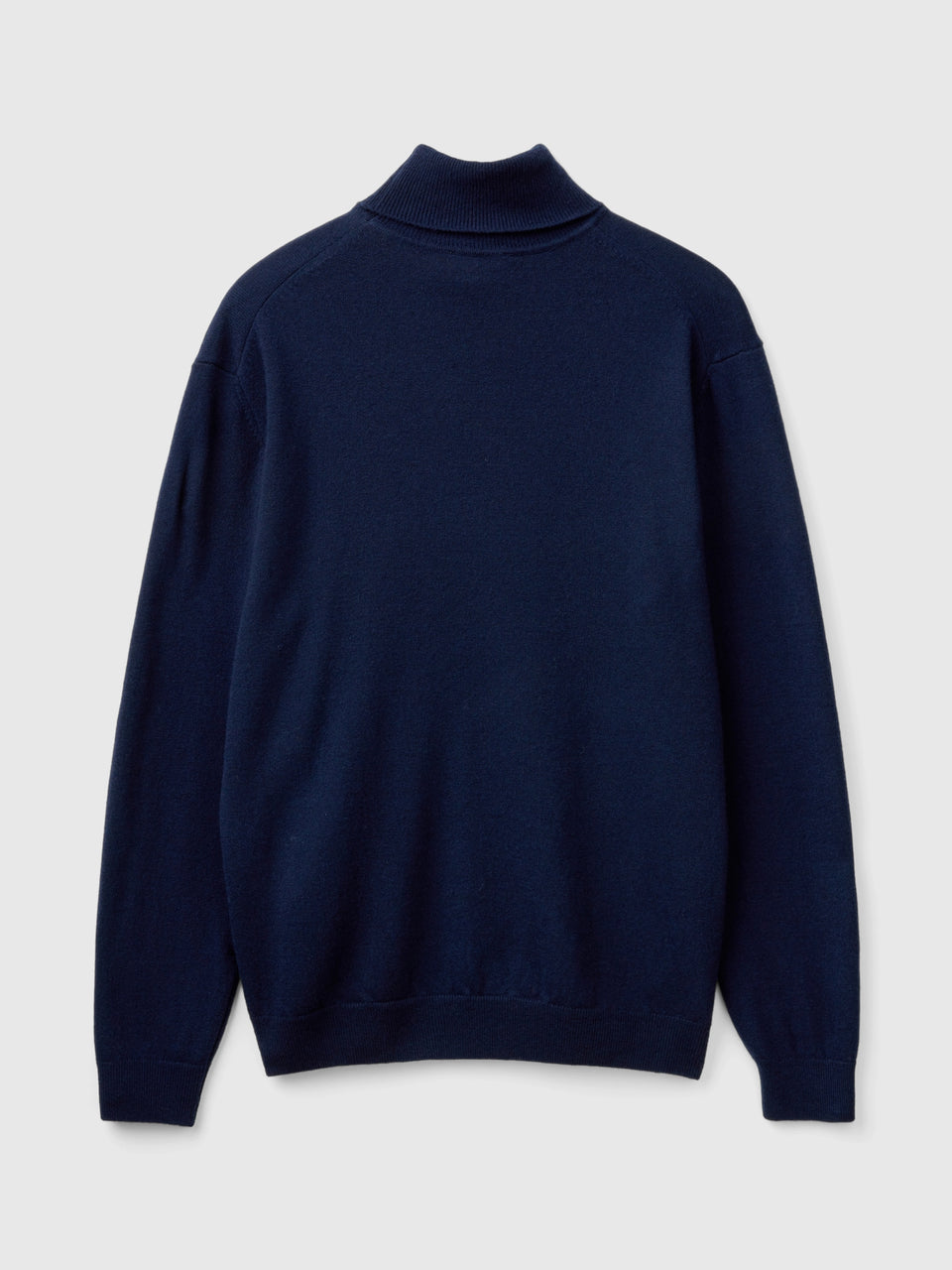 Camisola de gola alta azul-escuro em pura lã Merino - ucb_image_BS