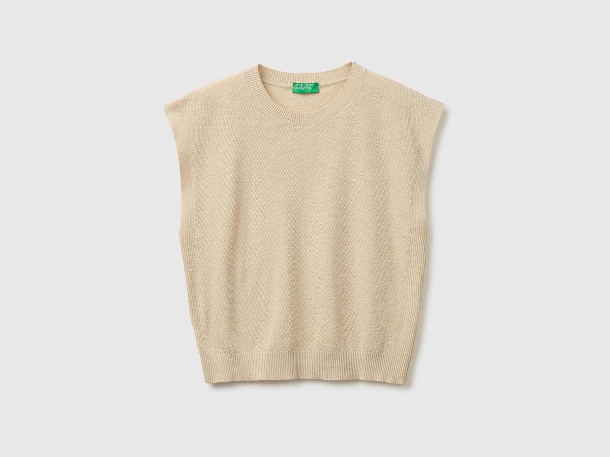 Camisola sem mangas em mistura de linho - ucb_image_FS