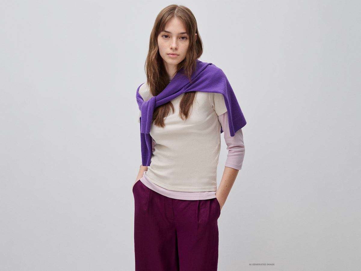 T-shirt de gola redonda slim fit - ucb_image_F