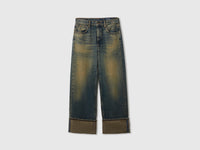 Jeans wide cropped fit efeito vintage - ucb_image_FS