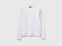White cardigan in tricot cotton - ucb_image_FS