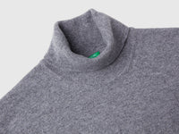 Camisola de gola alta cinzenta em pura lã Merino - ucb_image_DS1