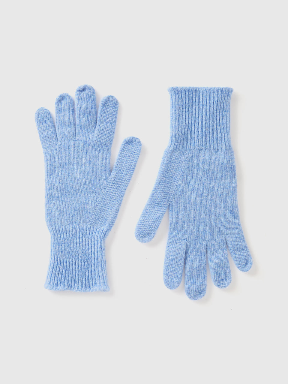 Luvas azul-claro mélange em pura lã Merino - ucb_image_FS