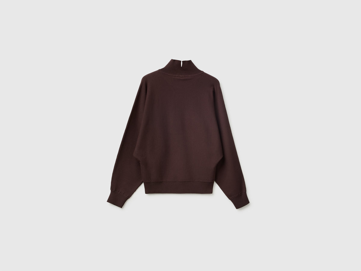 Camisola de gola alta com manga em forma de asa de morcego - ucb_image_BS