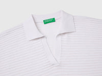 Perforated polo shirt in linen blend - ucb_image_DS1