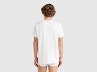 T-shirt com decote em V em algodão de fibra longa - ucb_image_B