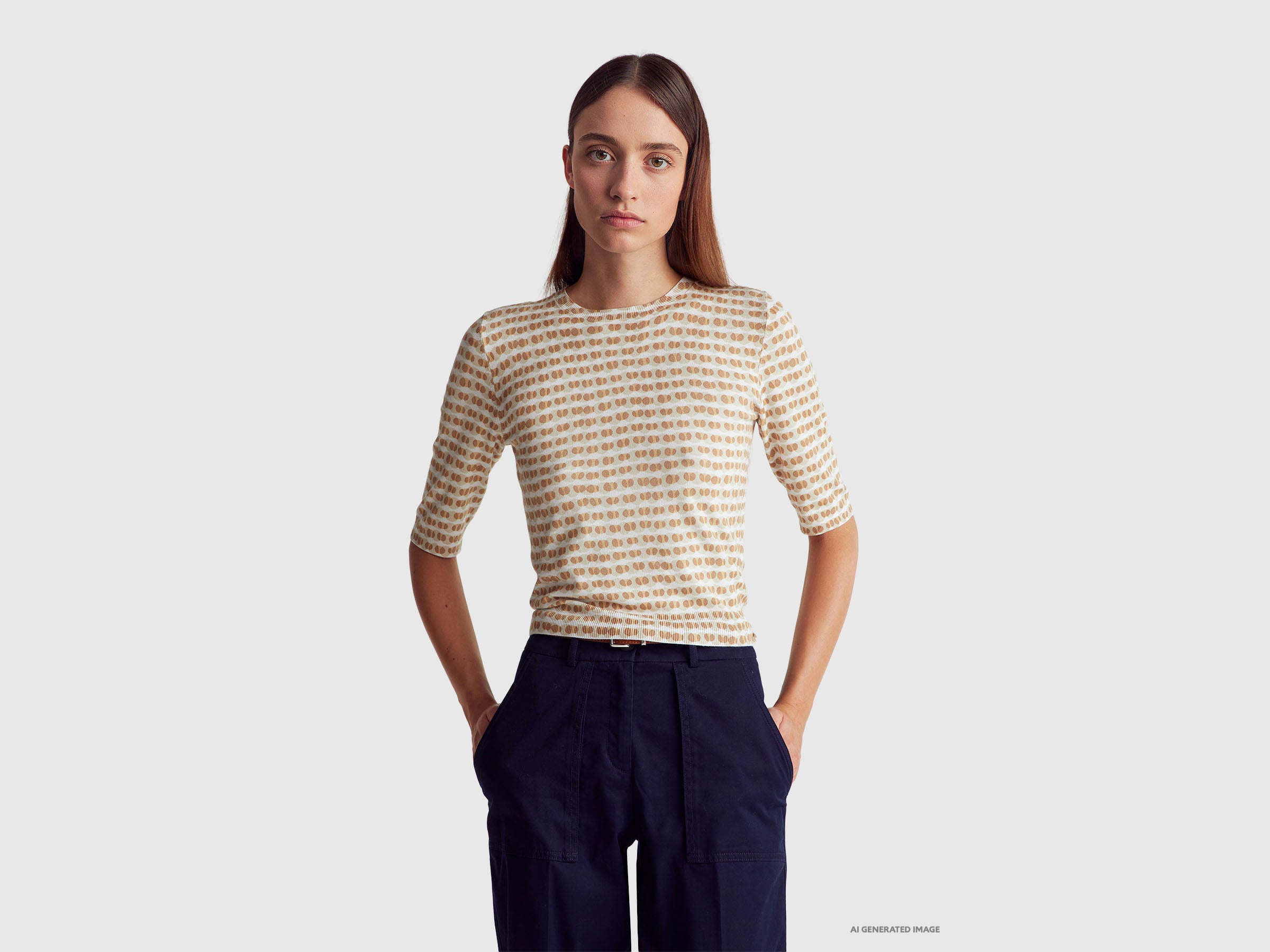 Camisola de manga curta em mistura de viscose - ucb_image_F