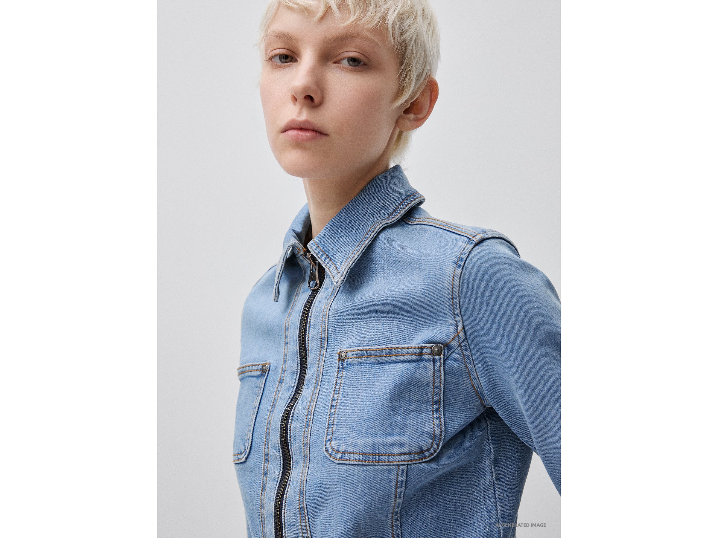 Casaco em denim com fecho de correr - ucb_image_FY