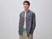 Camisa em linho puro gola coreana - ucb_image_F