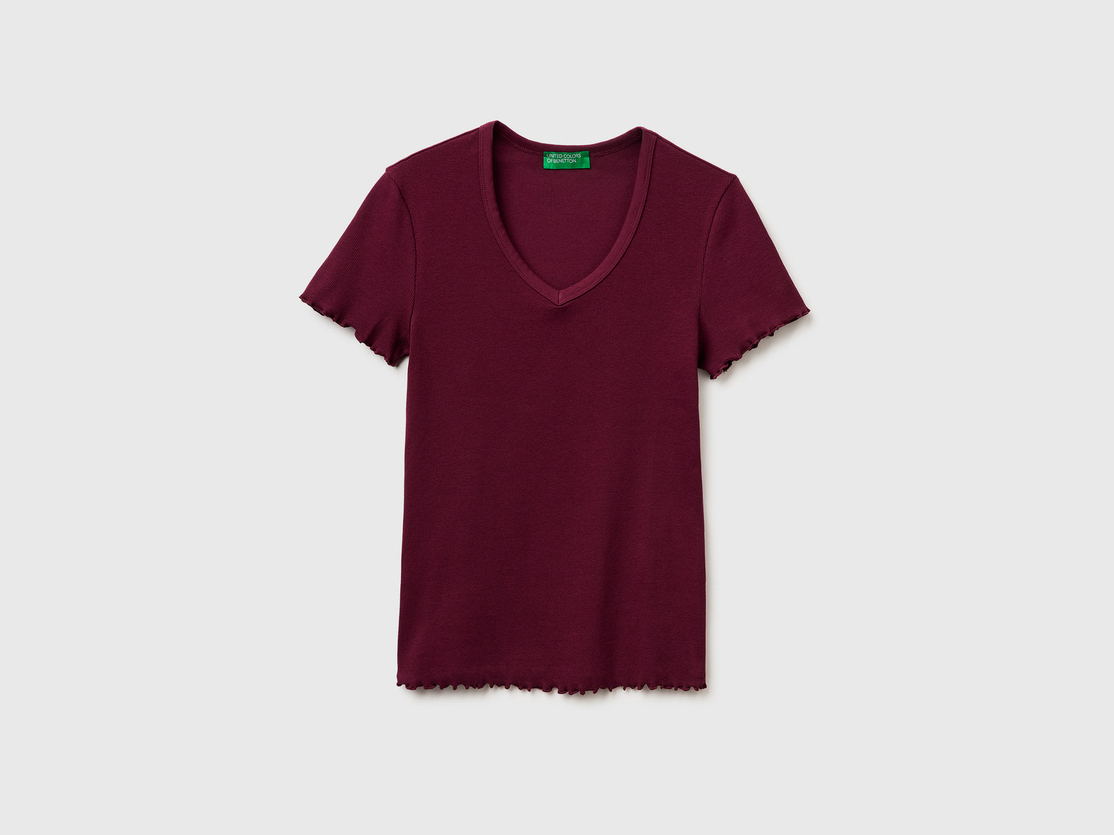 T-shirt decote em V canelado - ucb_image_FS