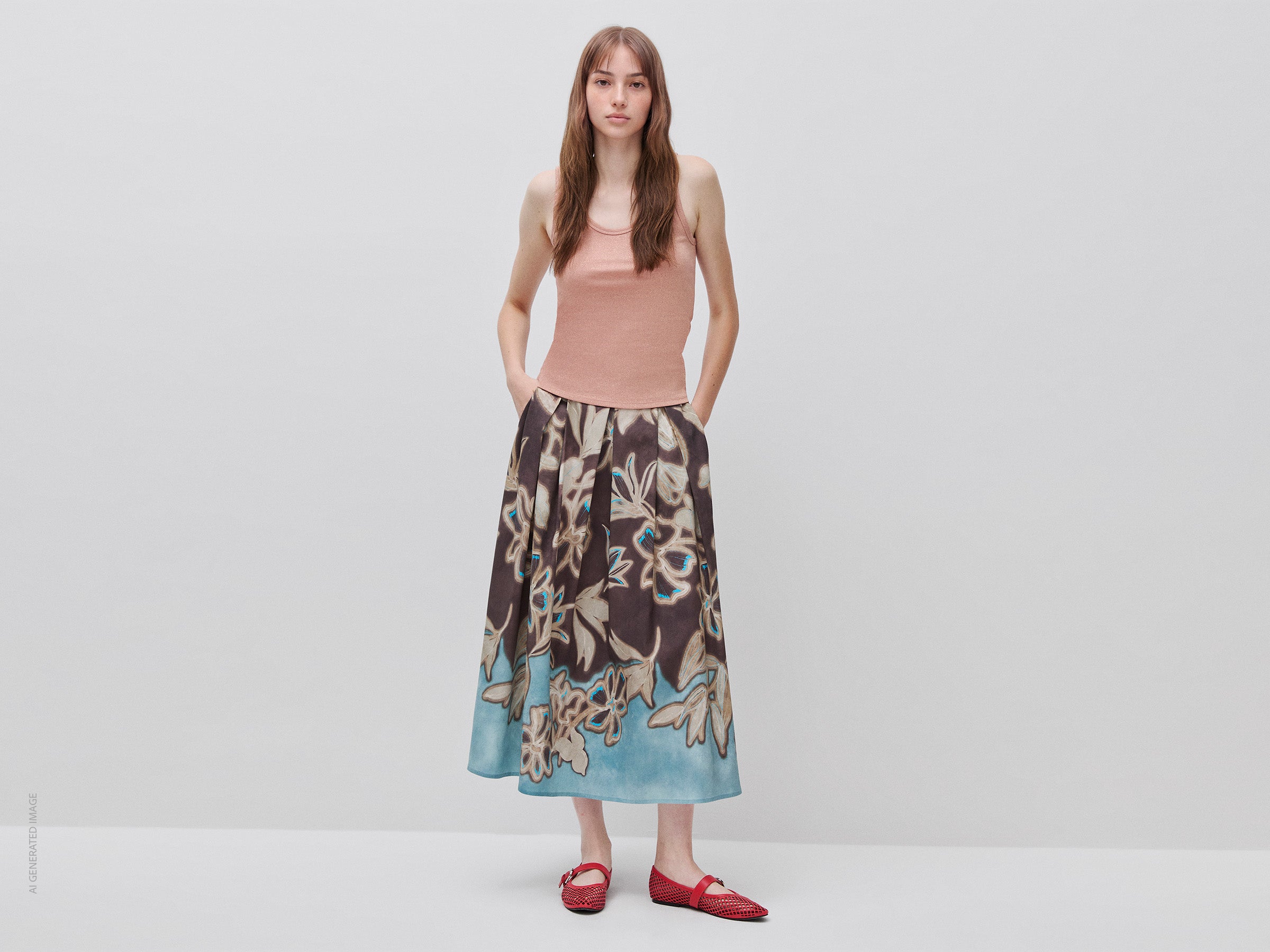 Saia comprida com estampado floral - ucb_image_FY