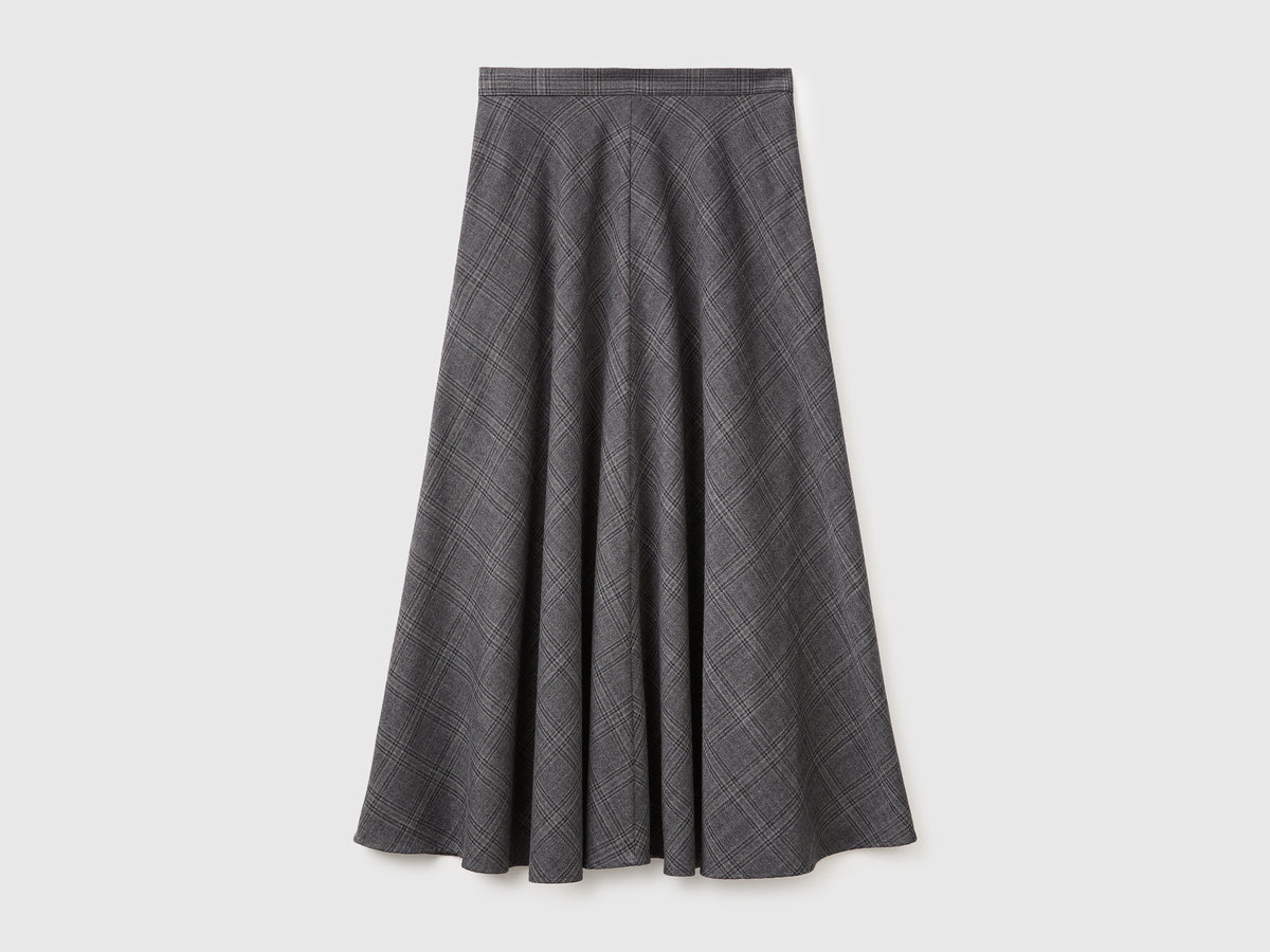 Saia comprida tartan em viscose mista - ucb_image_BS