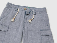 Linen blend cargo Bermuda shorts - ucb_image_DS1