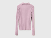 Ribbed sweater with polo collar - ucb_image_BS