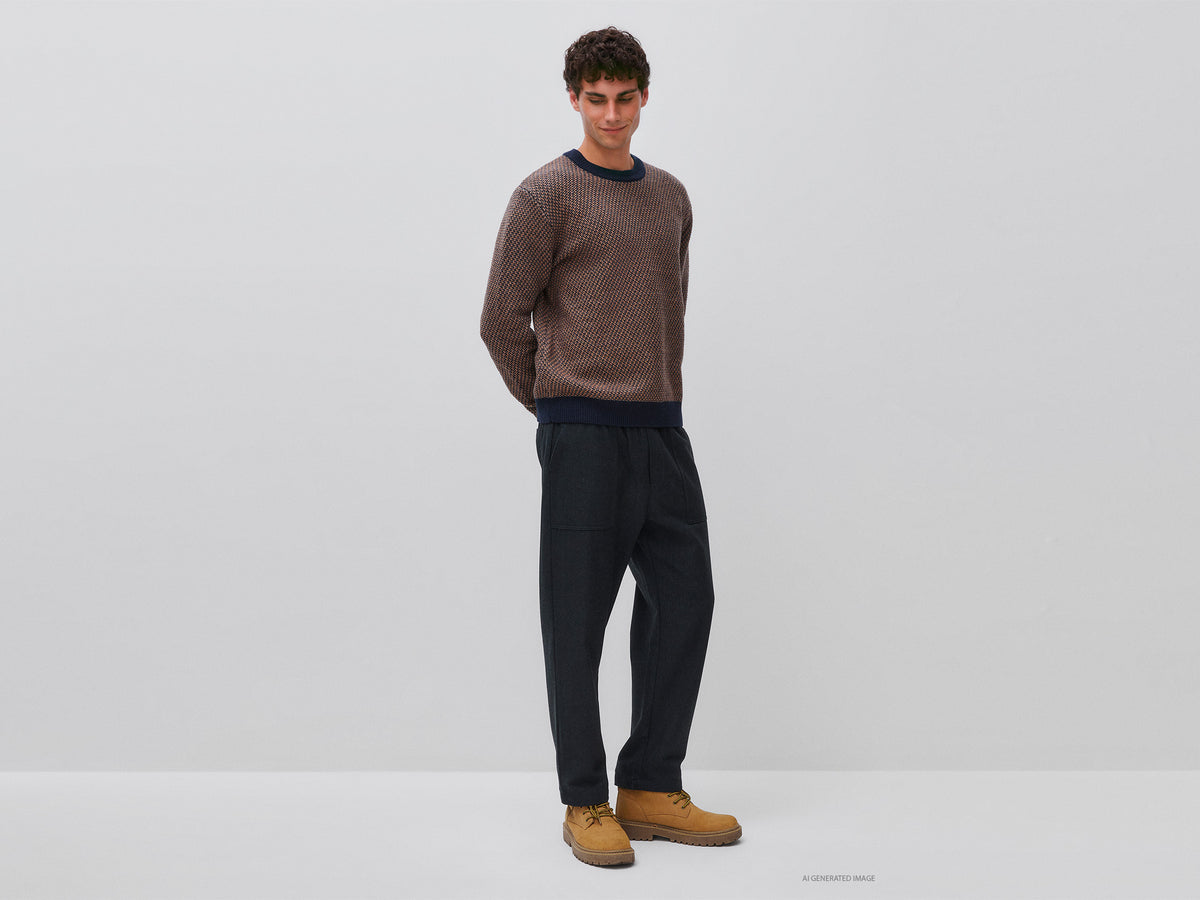 Camisola jacquard em mistura de lã e algodão - ucb_image_FY