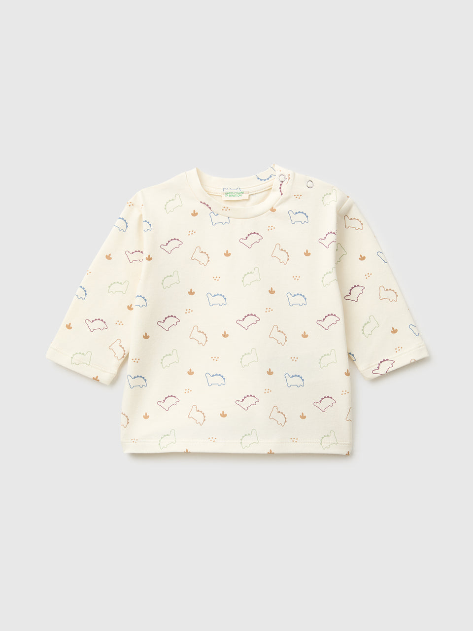 T-shirt com estampa de dinossauros em algodão stretch  - ucb_image_FS