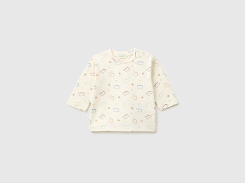 T-shirt com estampa de dinossauros em algodão stretch  - ucb_image_FS
