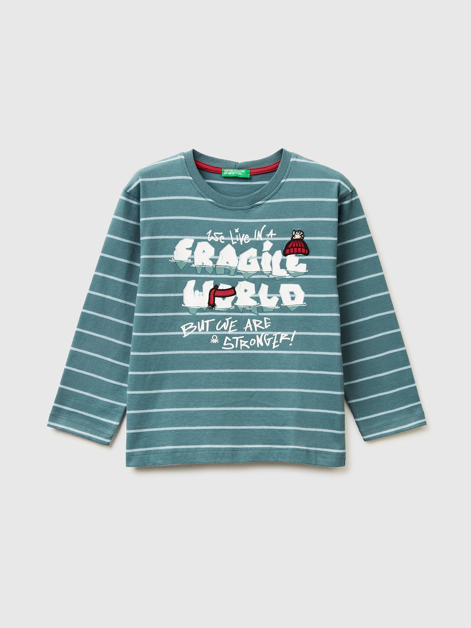 T-shirt às riscas com estampa - ucb_image_FS