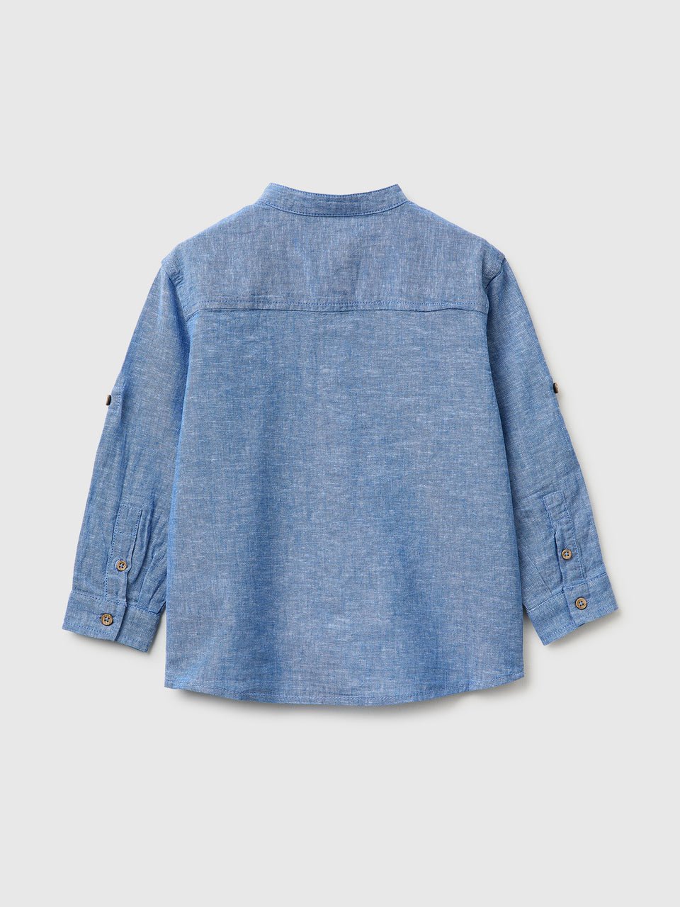 Linen blend mandarin collar shirt - ucb_image_BS
