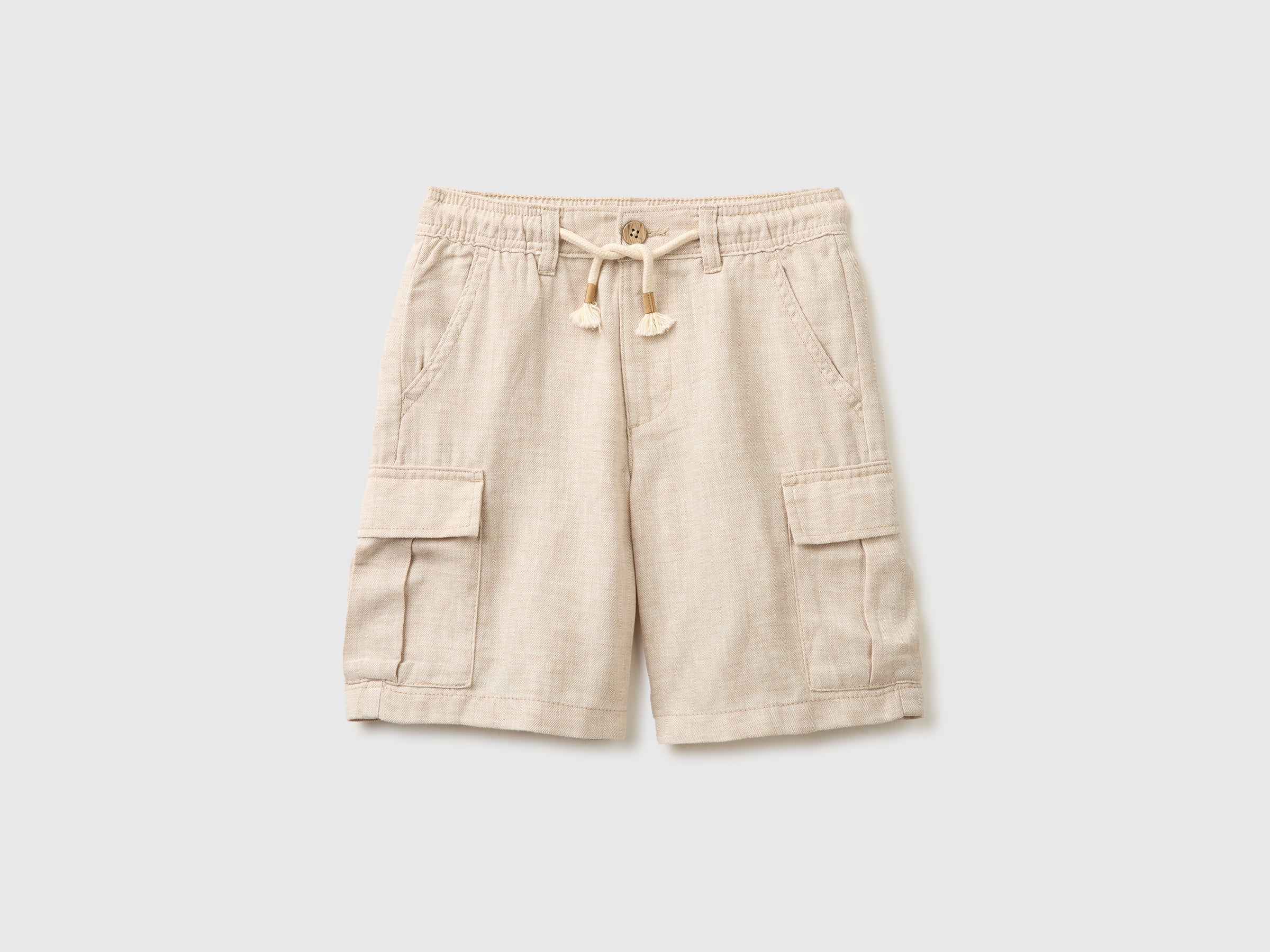 Linen blend cargo Bermuda shorts - ucb_image_FS