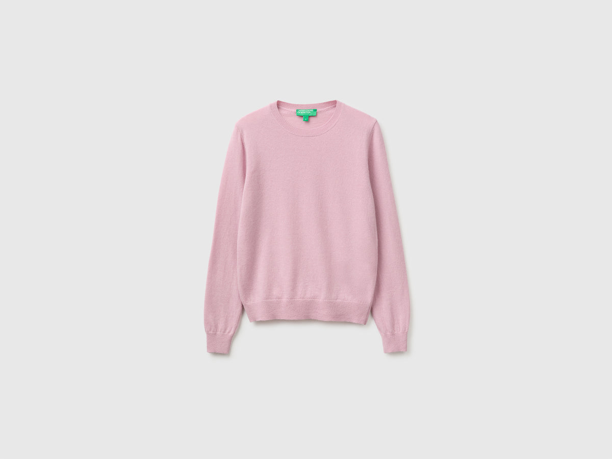 Camisola de gola redonda lilás em pura lã Merino - ucb_image_FS